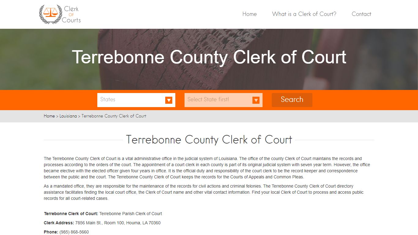 Terrebonne County Clerk of Court